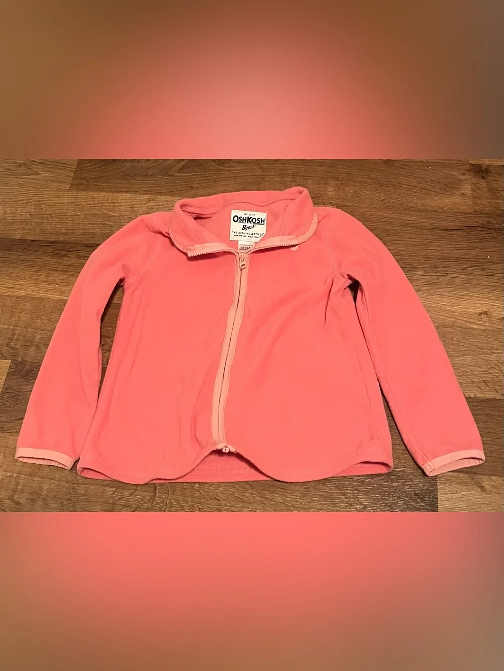 OshKosh B'gosh Coral Pink Zip-Up Fleece